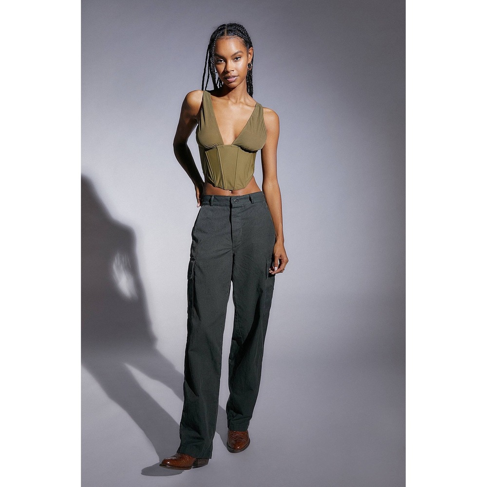 Out From‎ Under Urban Outfitters Modern Love Corset Olive Green Top Small SP